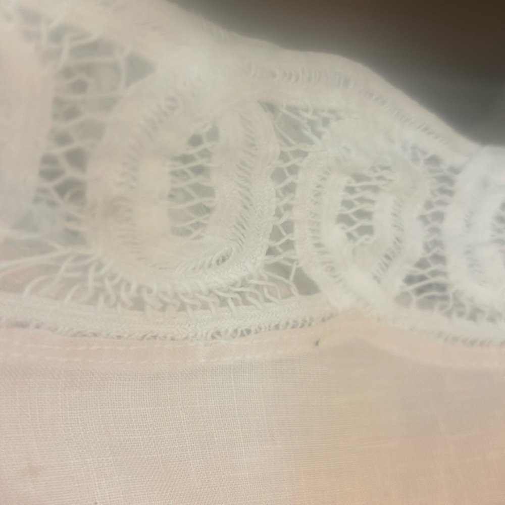 Set of 4 Battenberg lace edged placemats ..very Southern tea party